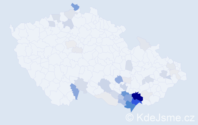 Příjmení: 'Holešinská', počet výskytů 176 v celé ČR