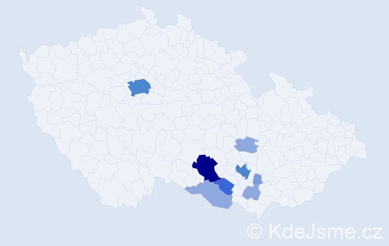 Příjmení: 'Khor', počet výskytů 22 v celé ČR