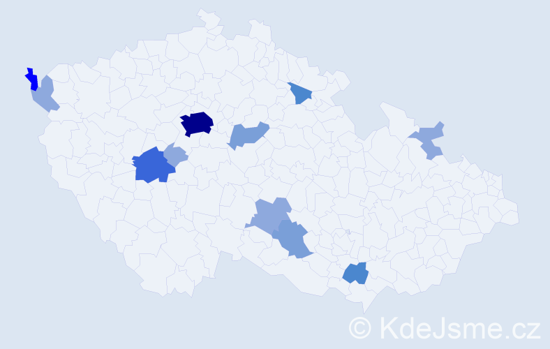 Příjmení: 'Bohutínská', počet výskytů 30 v celé ČR