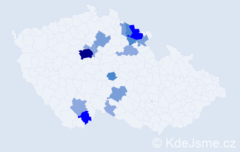 Příjmení: 'Kobos', počet výskytů 38 v celé ČR