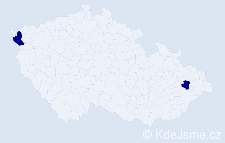 Příjmení: 'Daráková', počet výskytů 2 v celé ČR