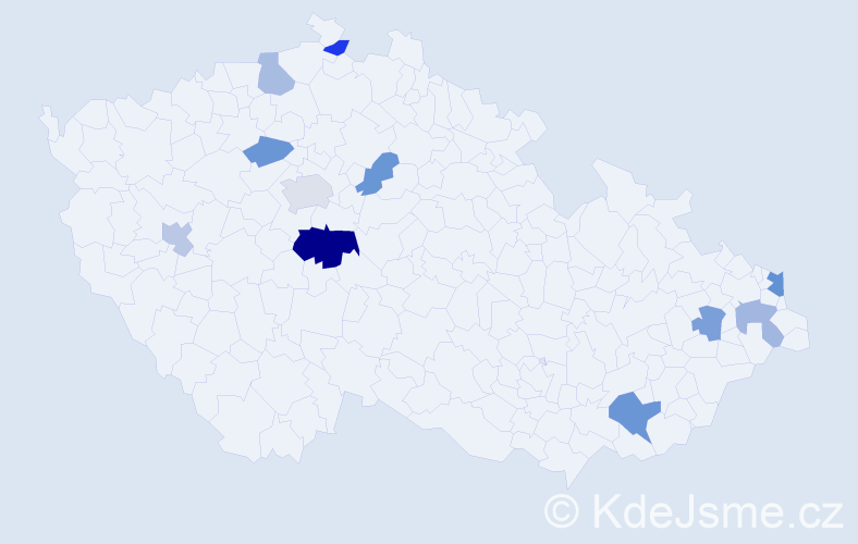 Příjmení: 'Kukurová', počet výskytů 17 v celé ČR