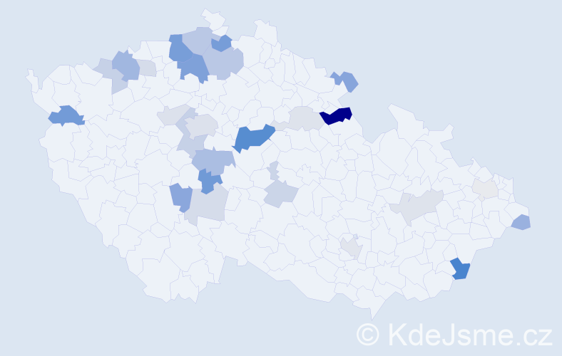 Příjmení: 'Baláček', počet výskytů 63 v celé ČR