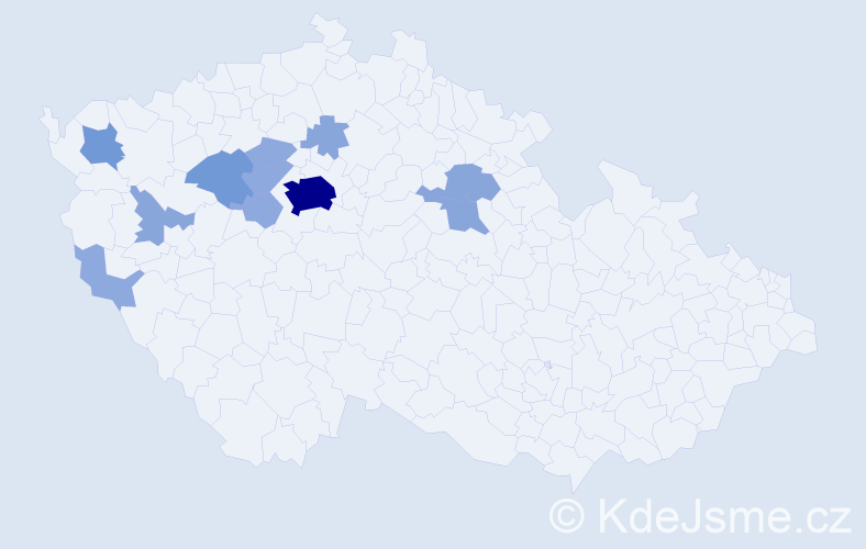 Příjmení: 'Fikartová', počet výskytů 27 v celé ČR