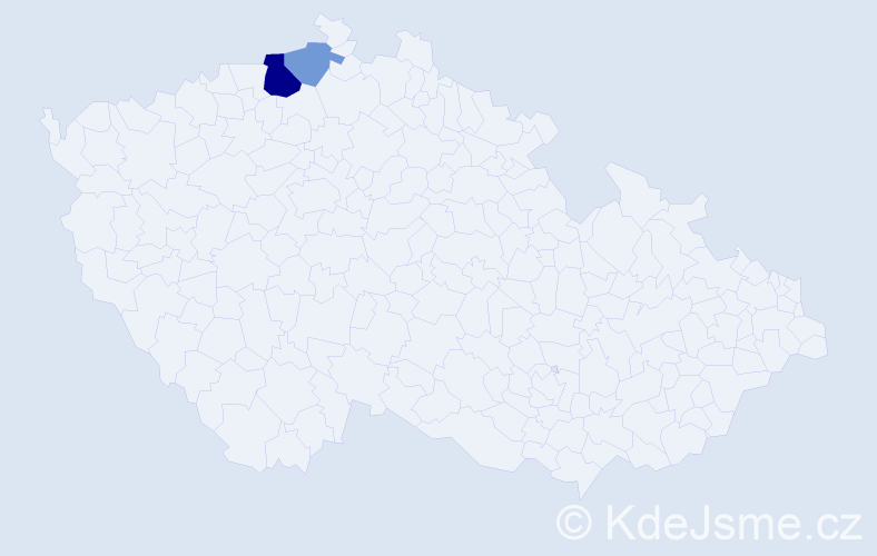 Příjmení: 'Tejmer', počet výskytů 8 v celé ČR
