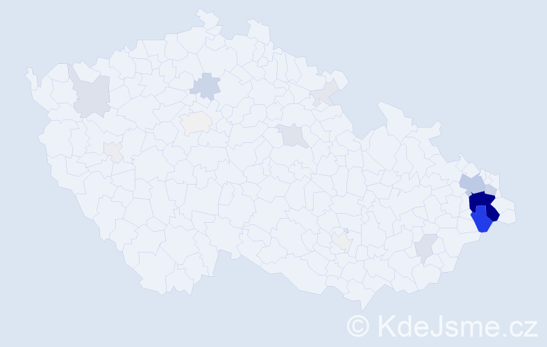 Příjmení: 'Lepík', počet výskytů 89 v celé ČR