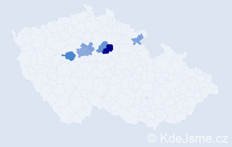 Příjmení: 'Bonka', počet výskytů 20 v celé ČR