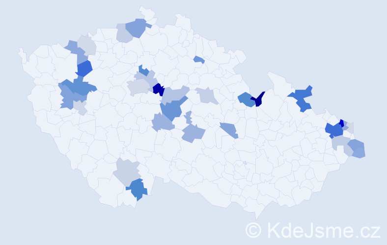 Příjmení: 'Dobřanský', počet výskytů 104 v celé ČR