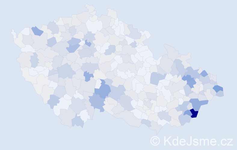 Příjmení: 'Kostka', počet výskytů 1579 v celé ČR