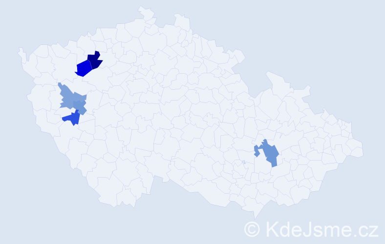 Příjmení: 'Frondl', počet výskytů 10 v celé ČR
