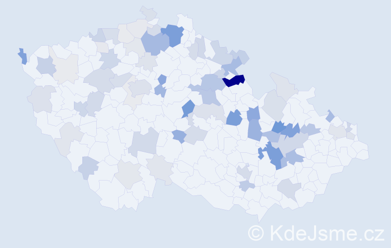 Příjmení: 'Kleinerová', počet výskytů 223 v celé ČR