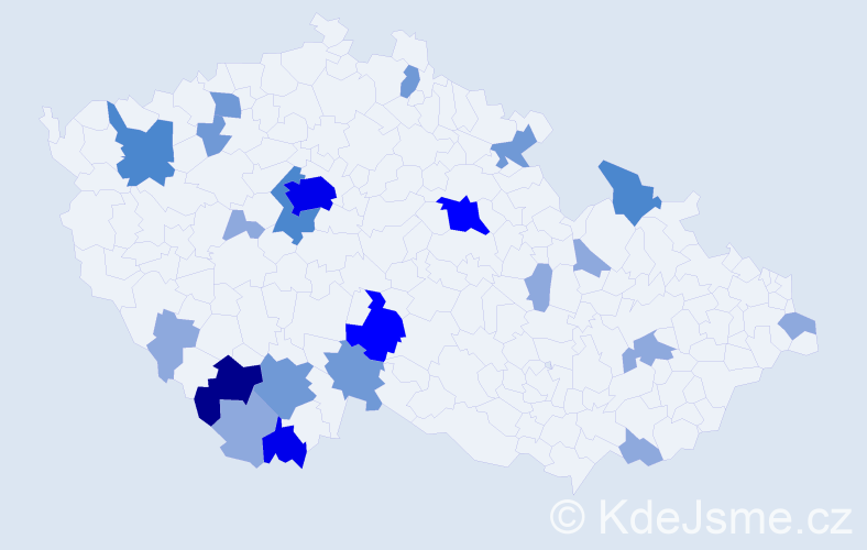 Příjmení: 'Sivoková', počet výskytů 53 v celé ČR