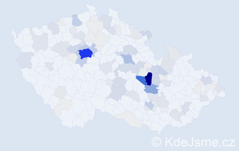 Příjmení: 'Báčová', počet výskytů 423 v celé ČR