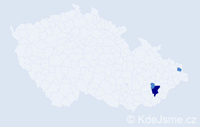 Příjmení: 'Podlez', počet výskytů 5 v celé ČR