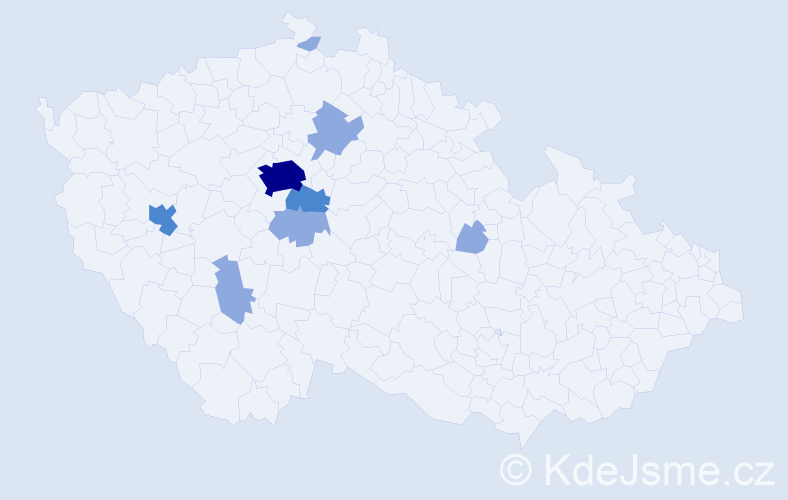 Příjmení: 'Koder', počet výskytů 17 v celé ČR