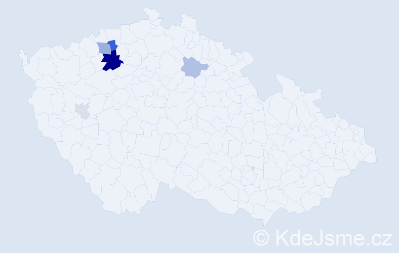 Příjmení: 'Hajm', počet výskytů 13 v celé ČR