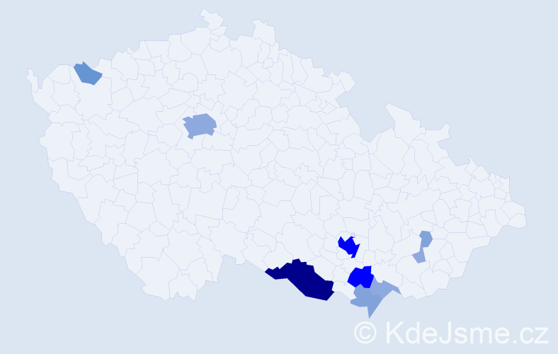 Příjmení: 'Lobpreis', počet výskytů 30 v celé ČR