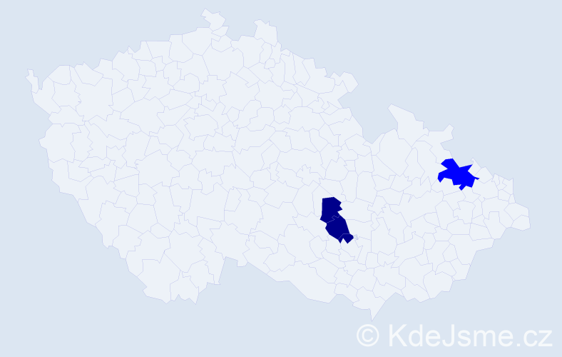 Příjmení: 'Vaša', počet výskytů 7 v celé ČR