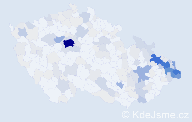 Příjmení: 'Mazur', počet výskytů 665 v celé ČR