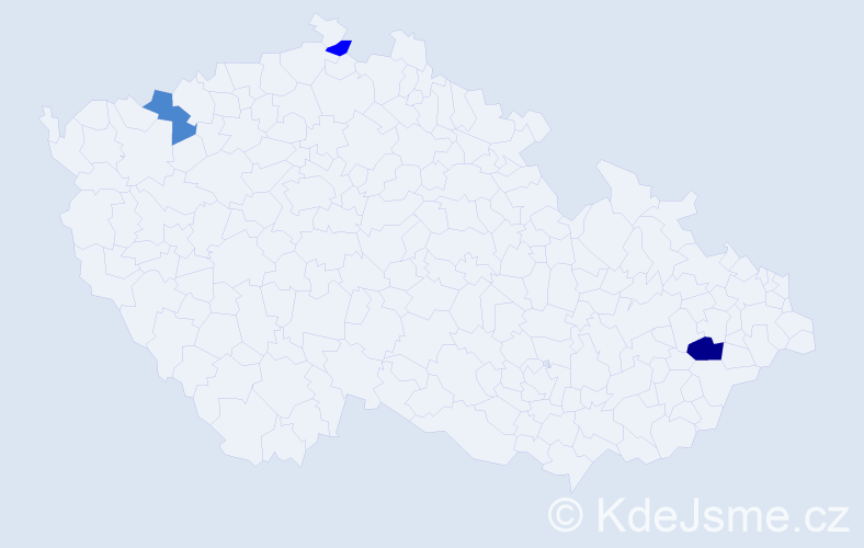 Příjmení: 'Tongelová', počet výskytů 6 v celé ČR