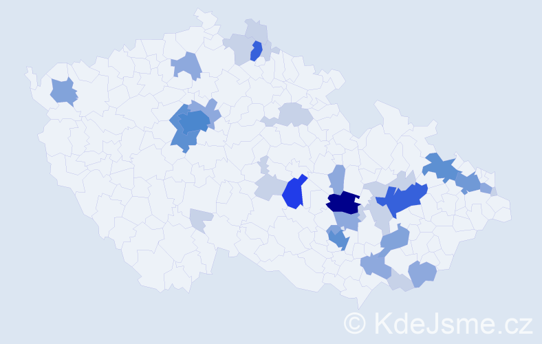 Příjmení: 'Kučková', počet výskytů 93 v celé ČR