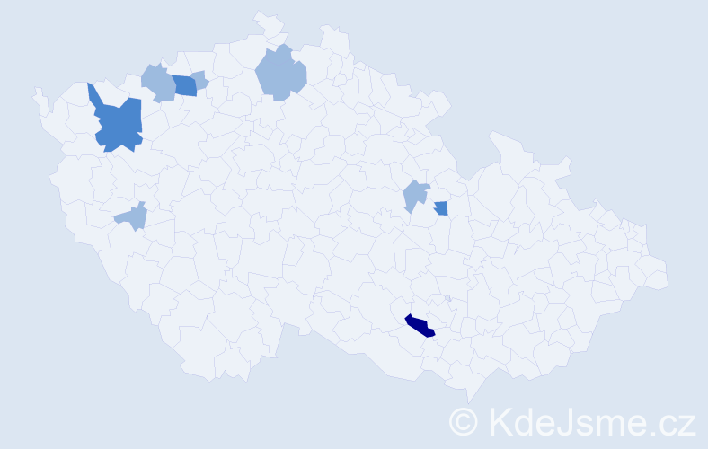 Příjmení: 'Bobela', počet výskytů 16 v celé ČR
