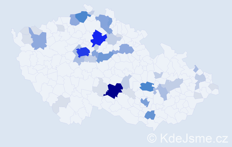 Příjmení: 'Huková', počet výskytů 161 v celé ČR