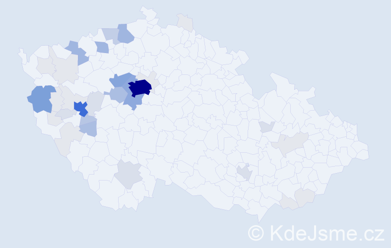 Příjmení: 'Šroubek', počet výskytů 160 v celé ČR