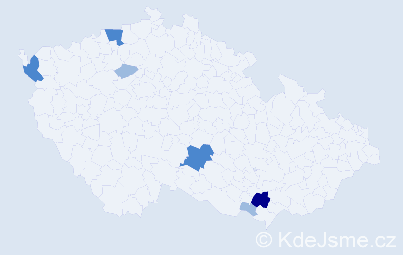 Příjmení: 'Kanev', počet výskytů 12 v celé ČR