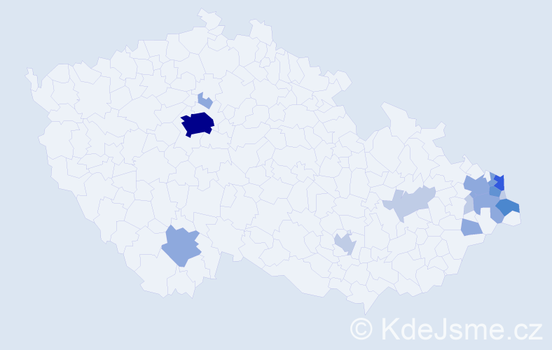 Příjmení: 'Kaminski', počet výskytů 42 v celé ČR