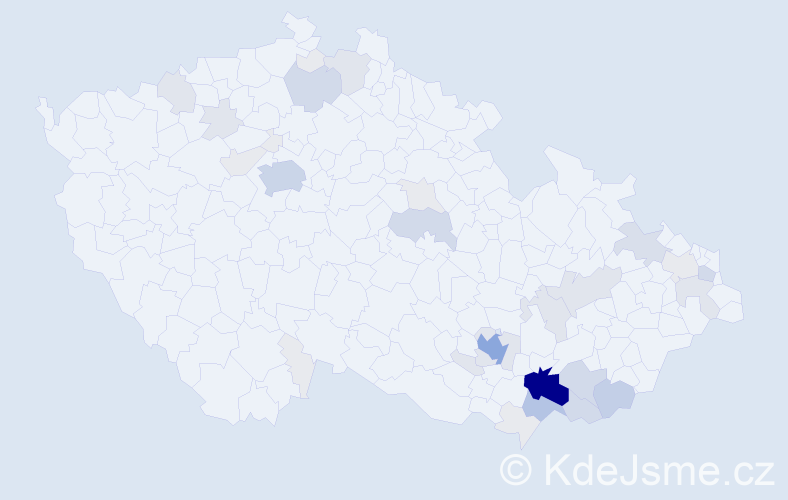 Příjmení: 'Rajsiglová', počet výskytů 147 v celé ČR