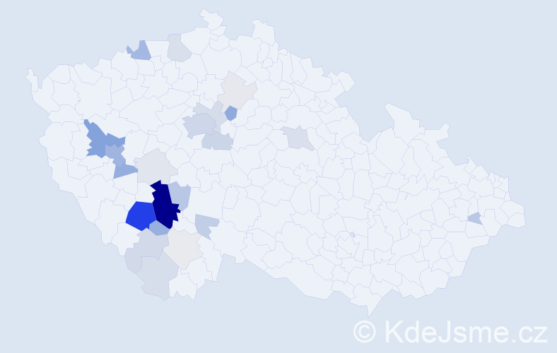 Příjmení: 'Kinkorová', počet výskytů 99 v celé ČR