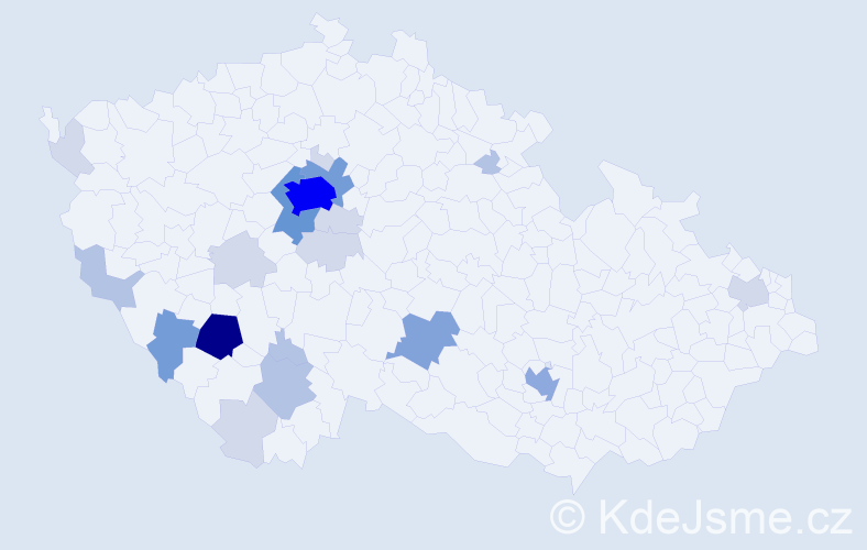 Příjmení: 'Knetl', počet výskytů 67 v celé ČR