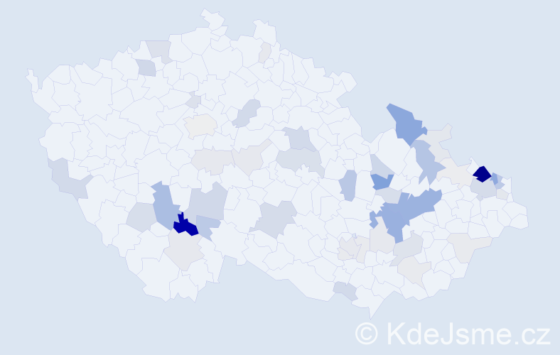 Příjmení: 'Čecháčková', počet výskytů 174 v celé ČR