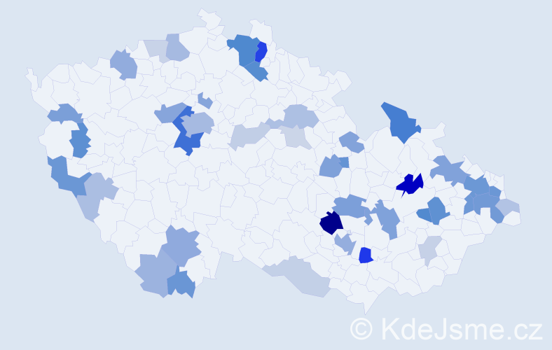 Příjmení: 'Čižmárová', počet výskytů 113 v celé ČR