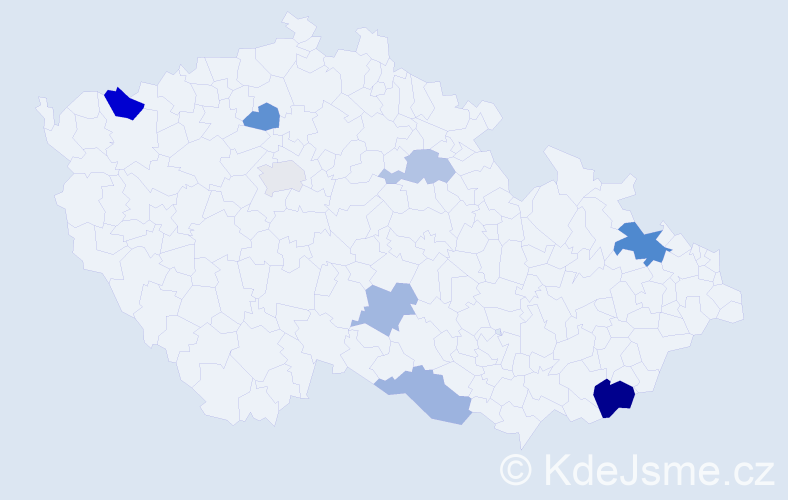 Příjmení: 'Roderová', počet výskytů 14 v celé ČR