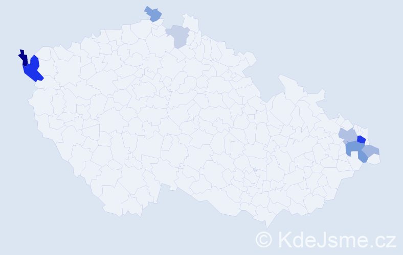 Příjmení: 'Čapandová', počet výskytů 21 v celé ČR