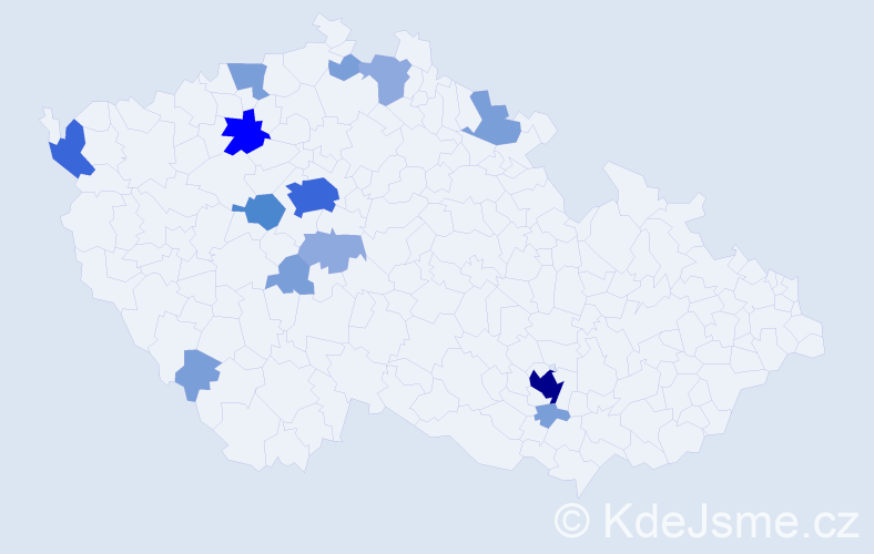 Příjmení: 'Rajlich', počet výskytů 37 v celé ČR