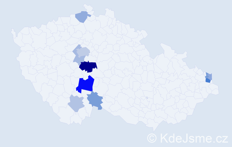 Příjmení: 'Šobra', počet výskytů 22 v celé ČR