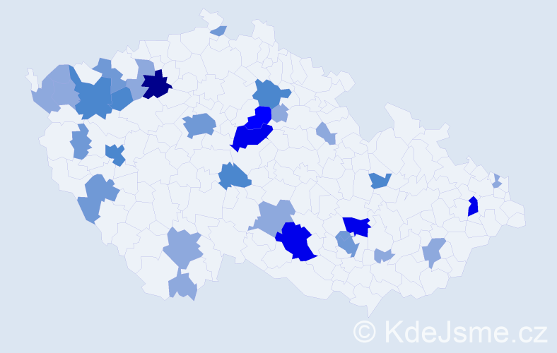 Příjmení: 'Kudryová', počet výskytů 75 v celé ČR