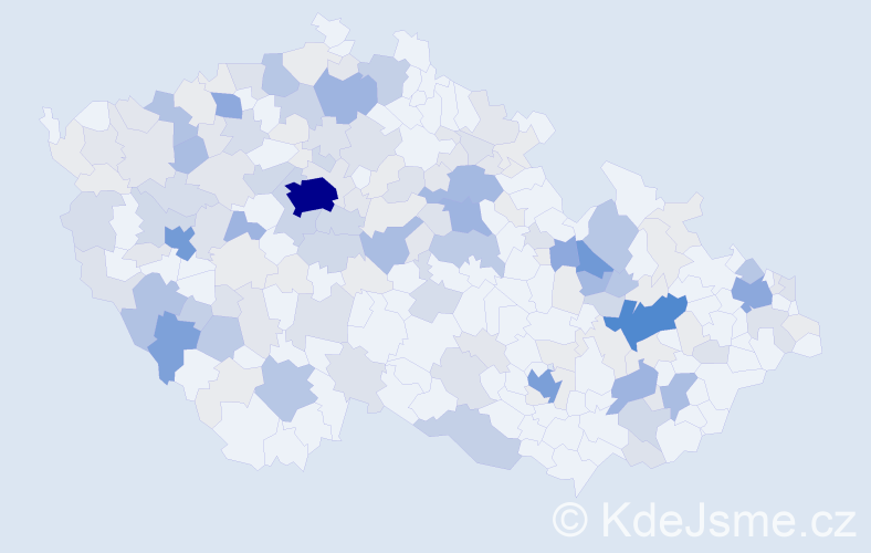 Příjmení: 'Kopp', počet výskytů 645 v celé ČR