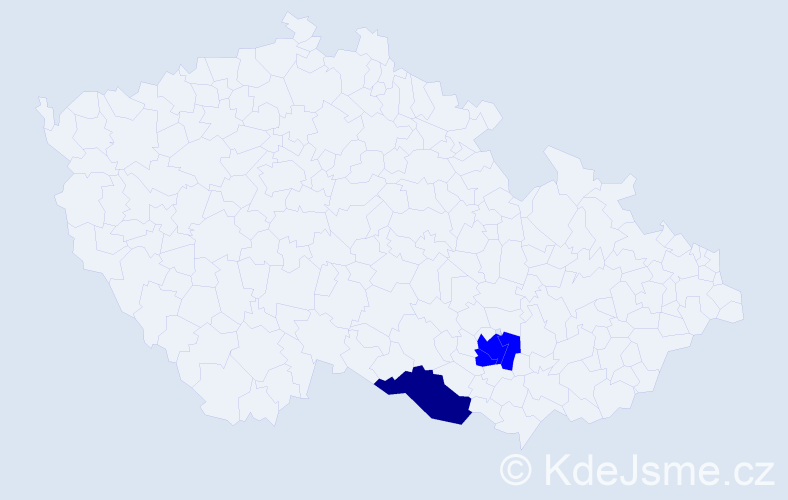 Příjmení: 'Dechet', počet výskytů 4 v celé ČR