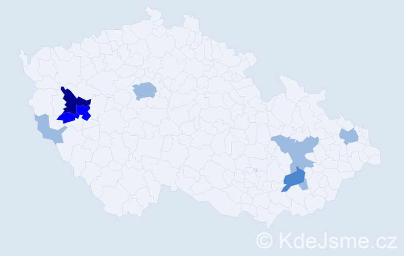 Příjmení: 'Zsemberiová', počet výskytů 19 v celé ČR