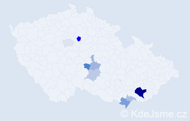 Příjmení: 'Rechtig', počet výskytů 20 v celé ČR