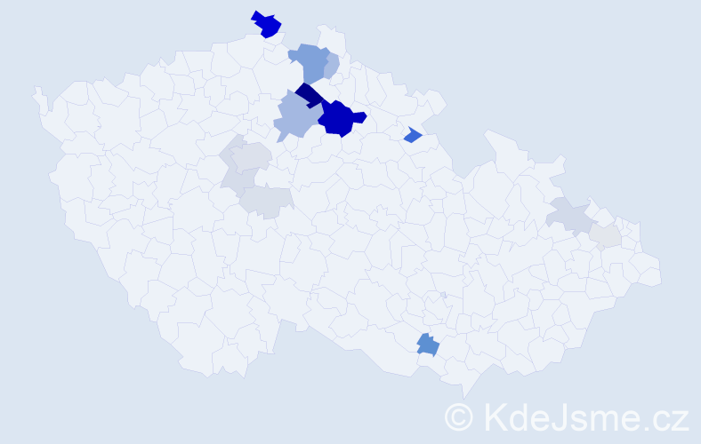 Příjmení: 'Helikarová', počet výskytů 73 v celé ČR