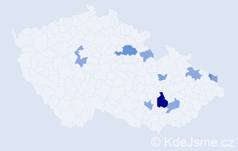 Příjmení: 'Rumpelová', počet výskytů 26 v celé ČR