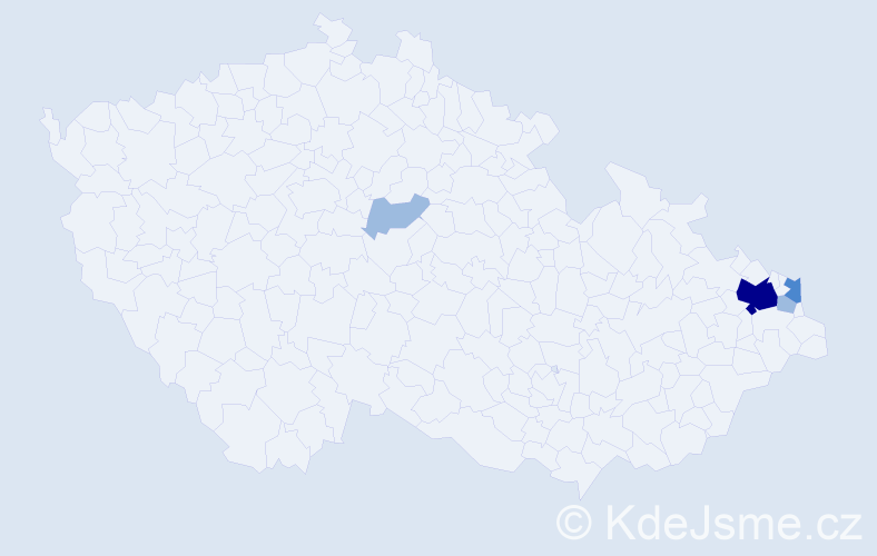 Příjmení: 'Wojewodová', počet výskytů 8 v celé ČR