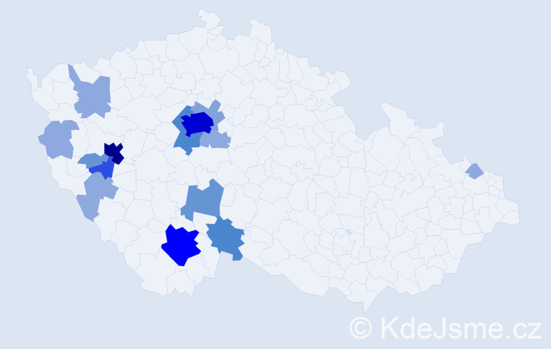 Příjmení: 'Lešetická', počet výskytů 47 v celé ČR