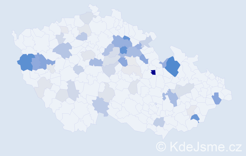 Příjmení: 'Končický', počet výskytů 154 v celé ČR