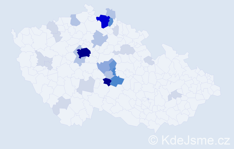 Příjmení: 'Voplakalová', počet výskytů 90 v celé ČR